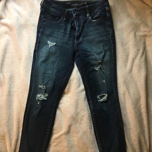 Distressed American Eagle high rise skinny jeans